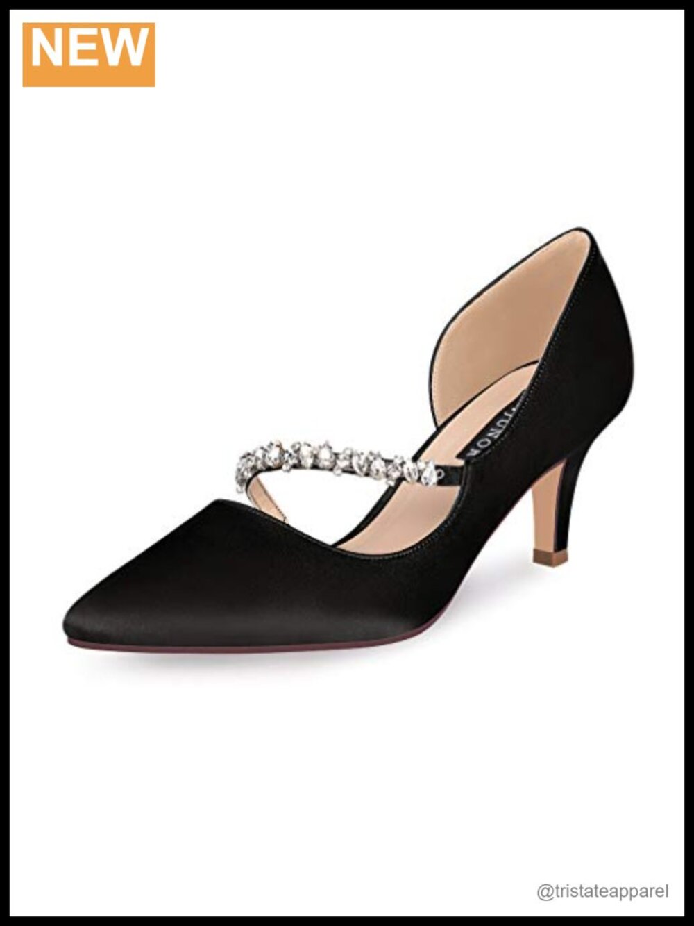 Women's Mid Kitten Heels Closed Pointy Toe D'Orsay Pumps Wedding Party Shoes